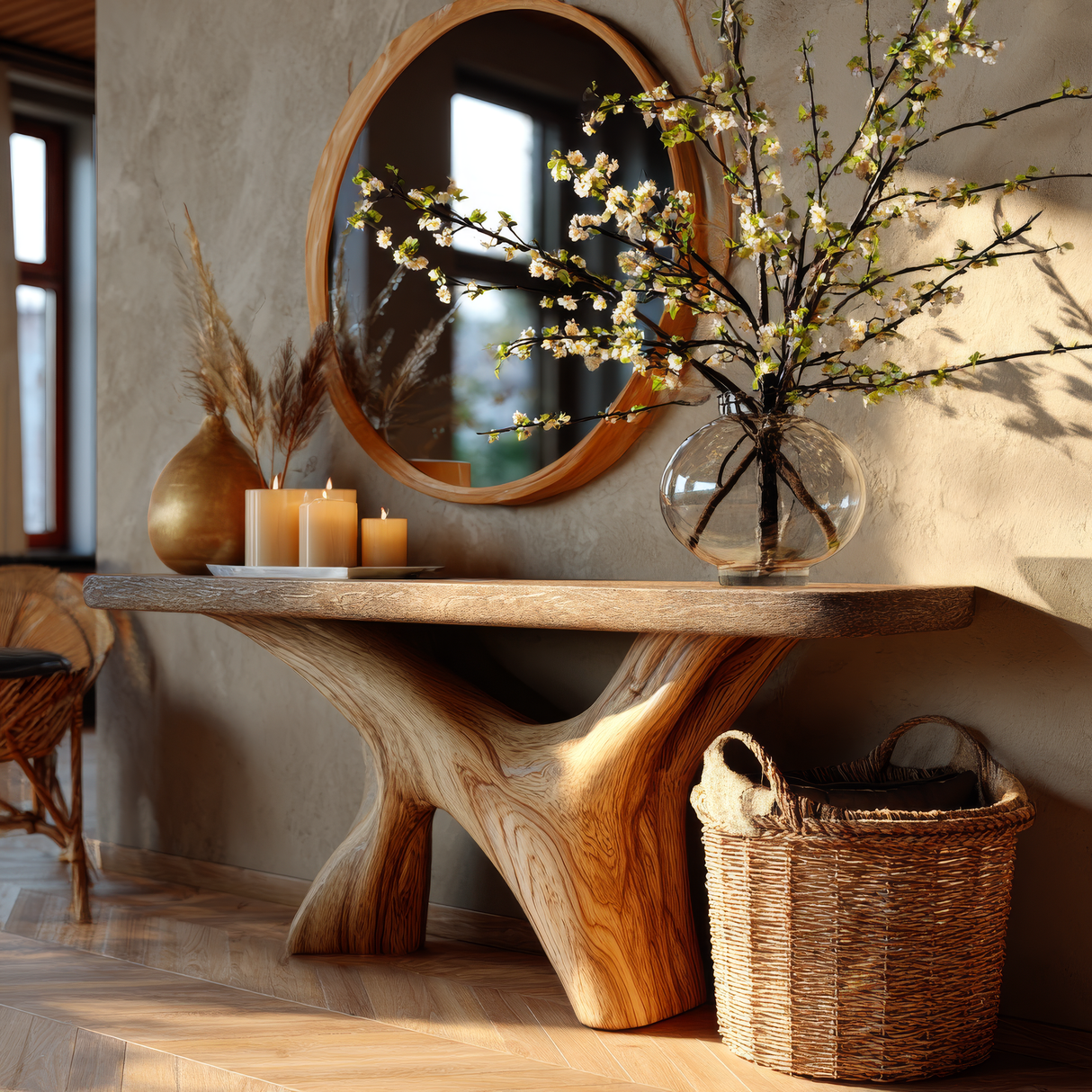 Thalorix Live Edge Solid Wood Console Table - Timberustic Console Table