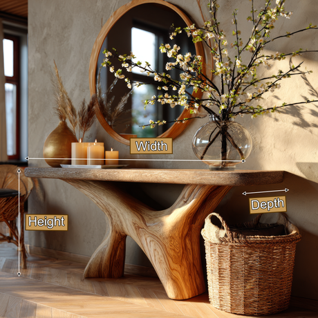 Thalorix Live Edge Solid Wood Console Table - Timberustic Console Table