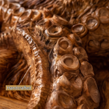 Thalorix Octopus Form Sculpted Solid Wood Floating Bathroom Vanity with Integrated Sink - Timberustic Floating Bathroom Vanity with Integrated Sink