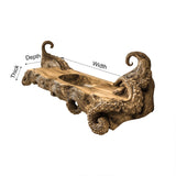 Thalorix Octopus Form Sculpted Solid Wood Floating Bathroom Vanity with Integrated Sink - Timberustic Floating Bathroom Vanity with Integrated Sink