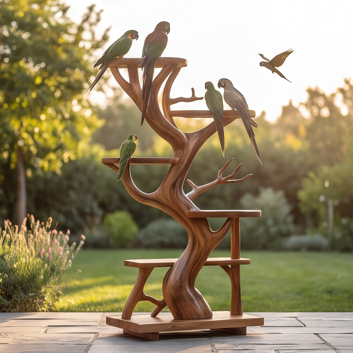 Thalorwyn Handcrafted Tree Branch Parrot Stand SPA321651 - Timberustic Tree Branch Parrot Stand