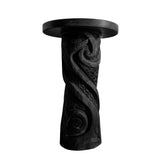 Thaloryn Sculpted Solid Wood Pedestal Stand Black - Timberustic Pedestal Stand