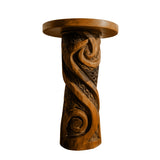 Thaloryn Sculpted Solid Wood Pedestal Stand Brown - Timberustic Pedestal Stand