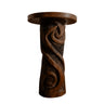 Thaloryn Sculpted Solid Wood Pedestal Stand Dark Walnut - Timberustic Pedestal Stand