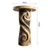Thaloryn Sculpted Solid Wood Pedestal Stand - Timberustic Pedestal Stand