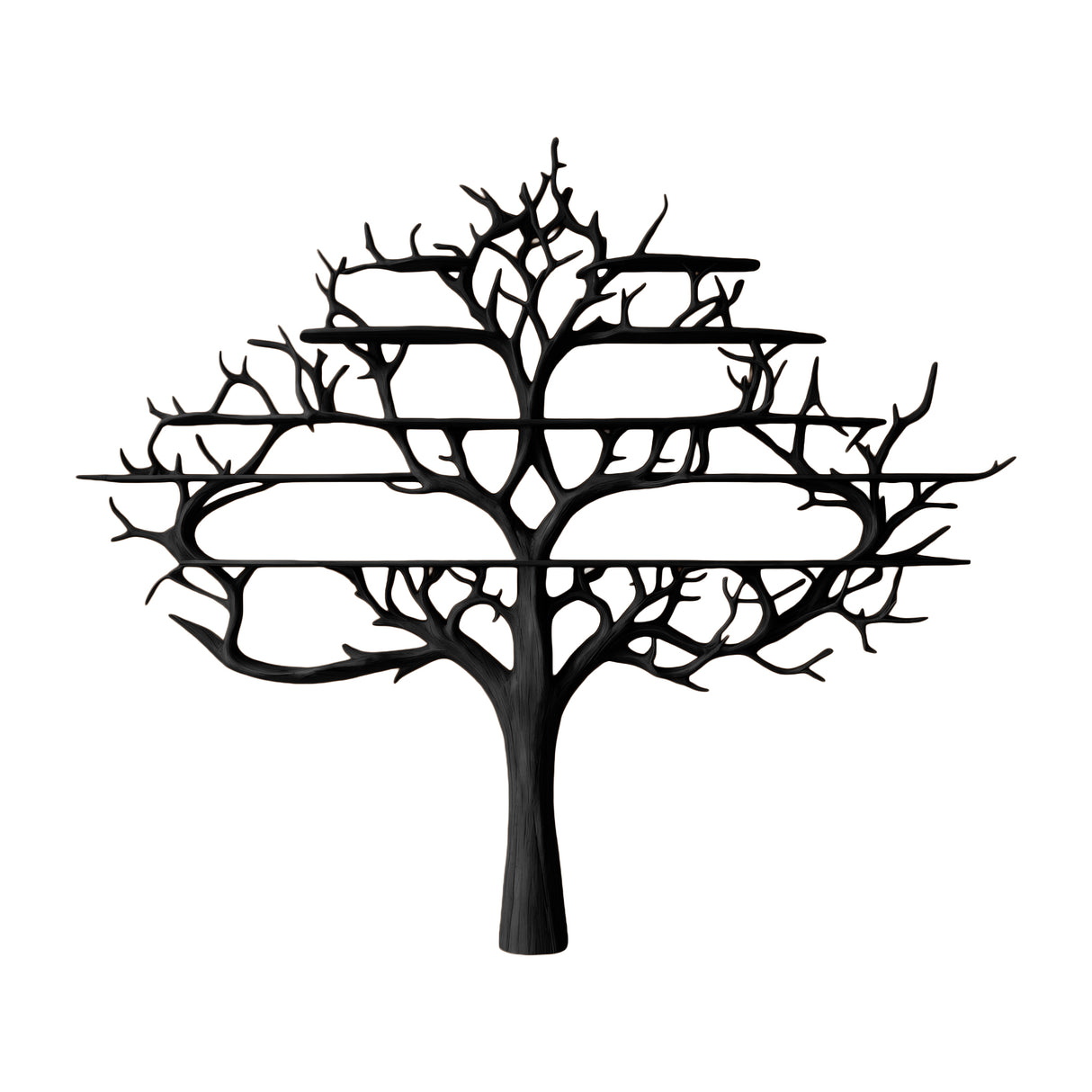 Thaloryx Sculpted Solid Wood Tree Bookshelf Black - Timberustic Tree Bookshelf