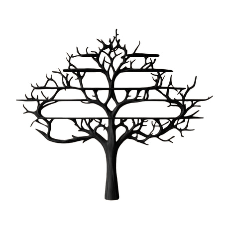 Thaloryx Sculpted Solid Wood Tree Bookshelf Black - Timberustic Tree Bookshelf