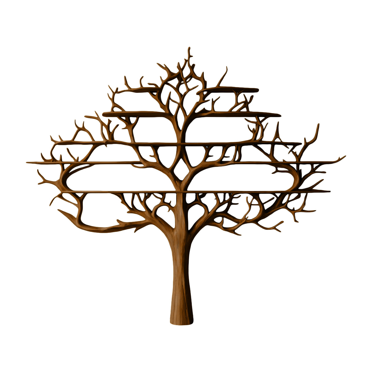 Thaloryx Sculpted Solid Wood Tree Bookshelf Brown - Timberustic Tree Bookshelf