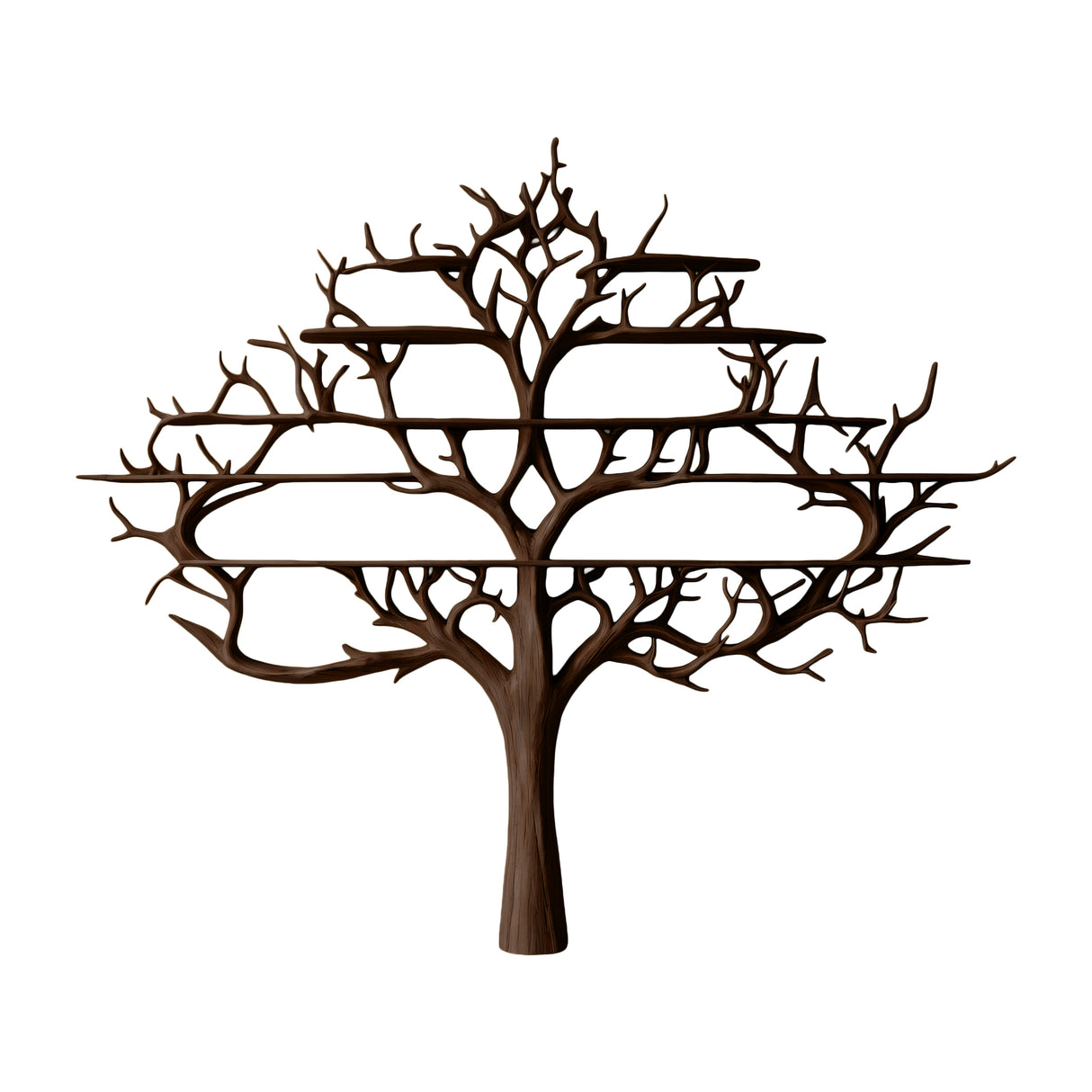 Thaloryx Sculpted Solid Wood Tree Bookshelf Dark Walnut - Timberustic Tree Bookshelf