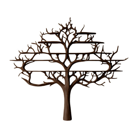Thaloryx Sculpted Solid Wood Tree Bookshelf Dark Walnut - Timberustic Tree Bookshelf