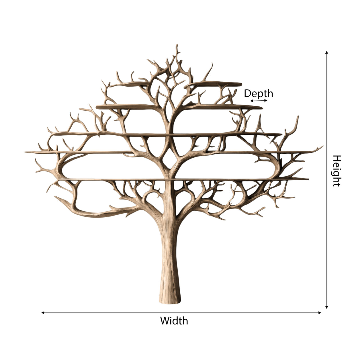 Thaloryx Sculpted Solid Wood Tree Bookshelf - Timberustic Tree Bookshelf