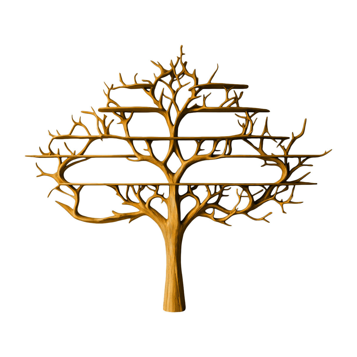 Thaloryx Sculpted Solid Wood Tree Bookshelf Teak - Timberustic Tree Bookshelf