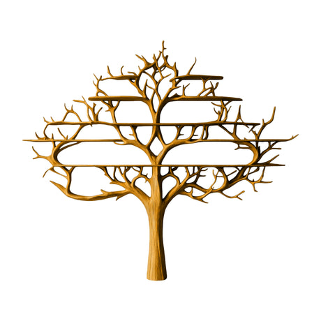 Thaloryx Sculpted Solid Wood Tree Bookshelf Teak - Timberustic Tree Bookshelf