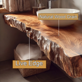 Thalric Live Edge Solid Wood Floating Bathroom Vanity - Timberustic Floating Bathroom Vanity