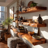 Thalven Live Edge Solid Wood Floating Shelf SPA835873 - Timberustic Floating Shelf