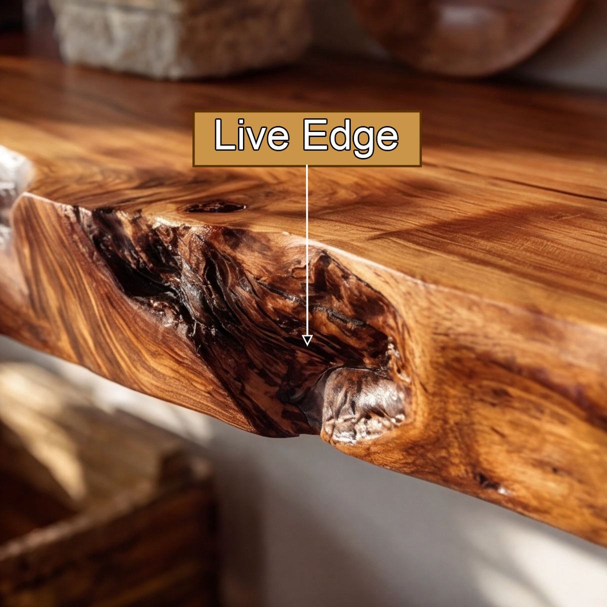 Thalven Live Edge Solid Wood Floating Shelf SPA835873 - Timberustic Floating Shelf