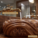 Thalvorn Octopus Form Handcarved Solid Wood Vessel Sink - Timberustic Vessel Sinks