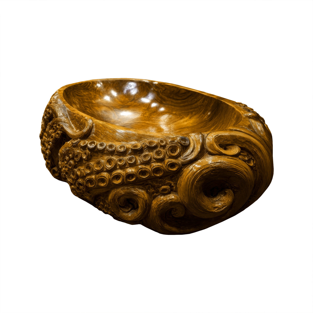 Thalvorn Octopus Form Handcarved Solid Wood Vessel Sink Teak - Timberustic Vessel Sinks