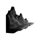Thalvyr Sculpted Solid Wood Mountain Floating Shelf Black - Timberustic Floating Shelf