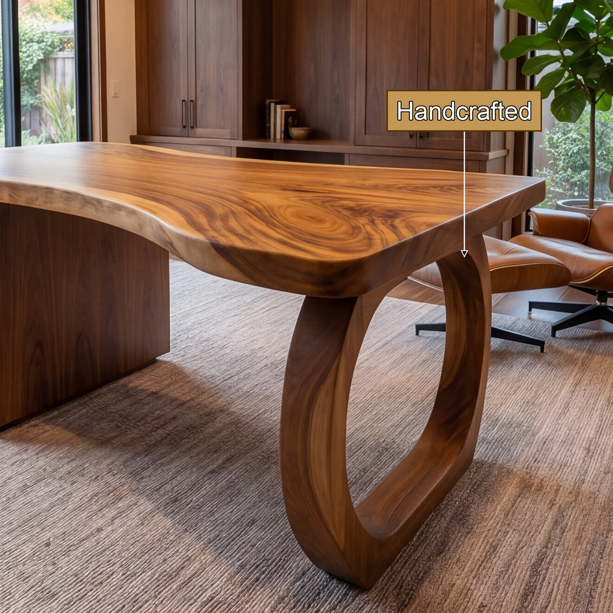 Thalyric Live Edge Solid Wood Desk with Drawers - Timberustic Desk With Drawers