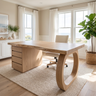 Thalyric Live Edge Solid Wood Desk with Drawers Natural Oak - Timberustic Desk With Drawers