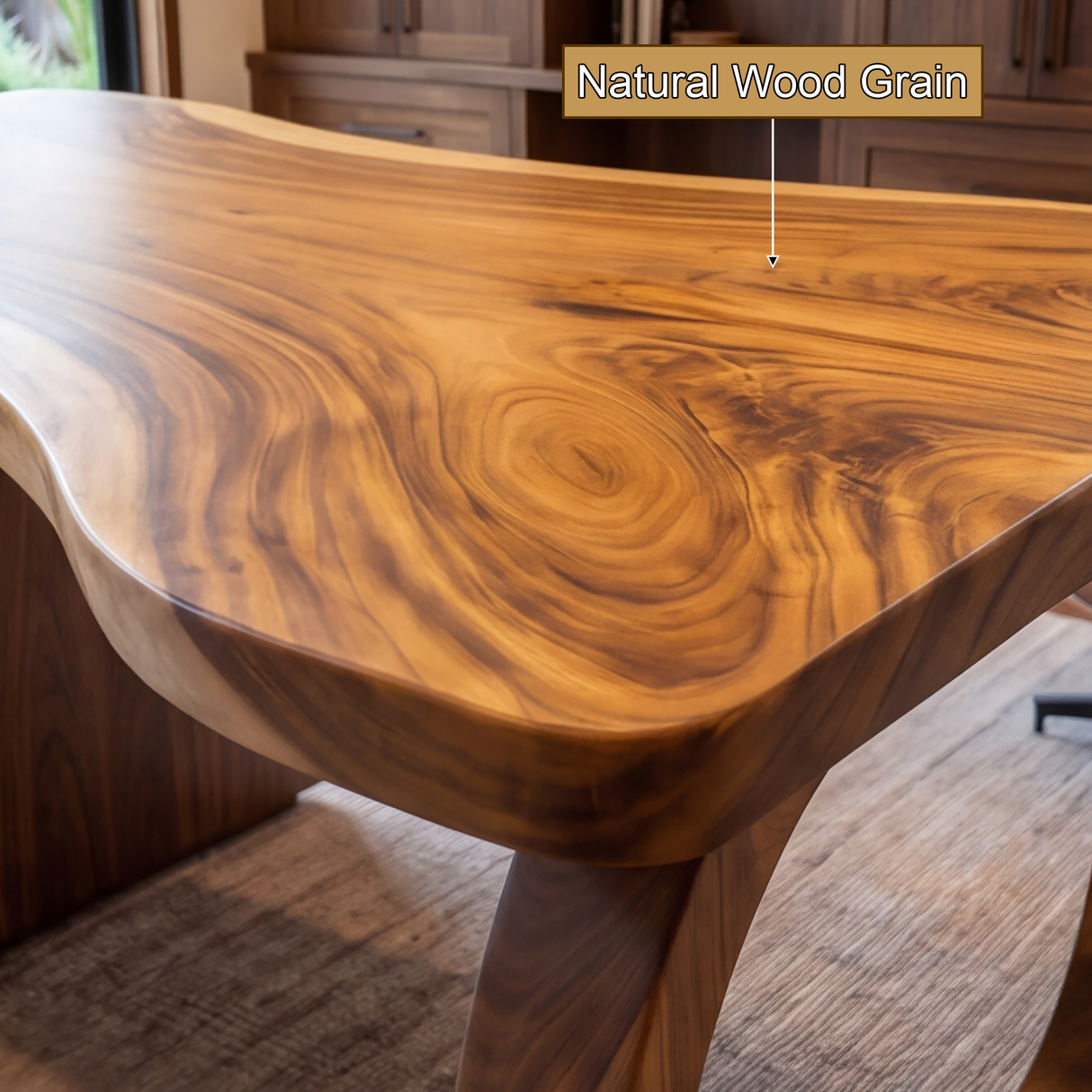 Thalyric Live Edge Solid Wood Desk with Drawers - Timberustic Desk With Drawers