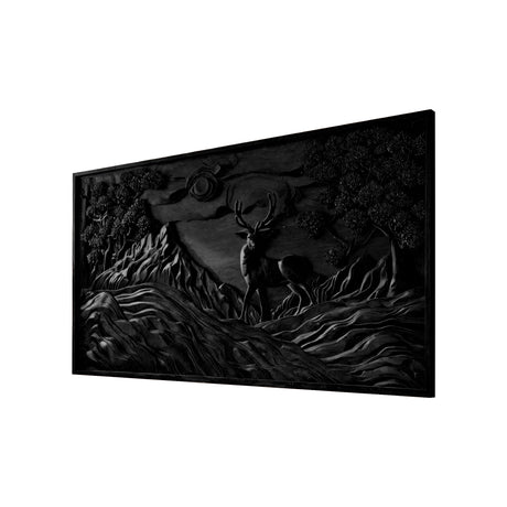 Tharion Solid Wood Sculpted Wall Art Black - Timberustic Wall Art