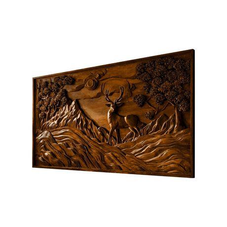 Tharion Solid Wood Sculpted Wall Art Brown - Timberustic Wall Art
