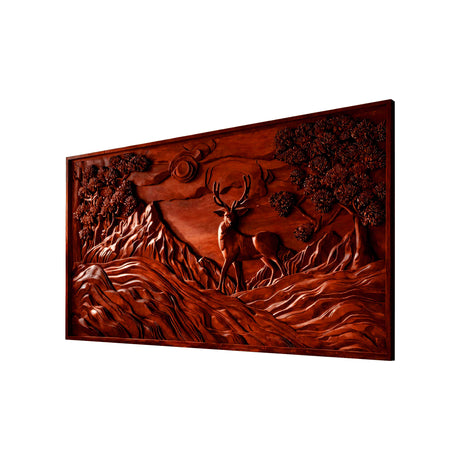 Tharion Solid Wood Sculpted Wall Art Mahogany - Timberustic Wall Art