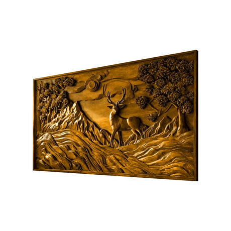 Tharion Solid Wood Sculpted Wall Art Teak - Timberustic Wall Art