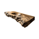 Tharven Rustic Live Edge Solid Wood Floating Bathroom Vanity with Integrated Sink Natural Oak - Timberustic Floating Bathroom Vanity with Integrated Sink