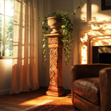 Thavion Handcrafted Solid Wood Pedestal Stand - Timberustic Pedestal Stand
