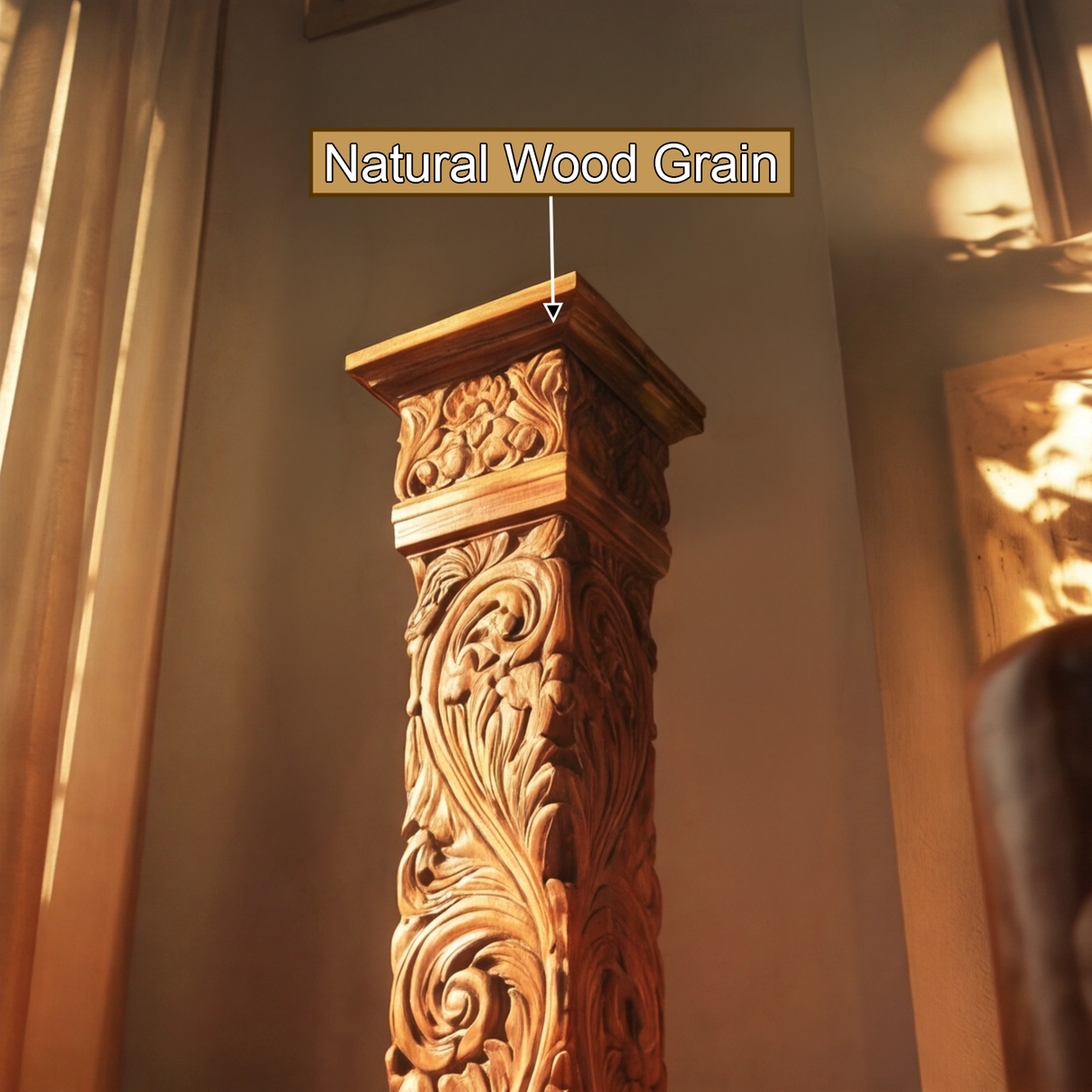 Thavion Handcrafted Solid Wood Pedestal Stand - Timberustic Pedestal Stand
