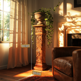 Thavion Handcrafted Solid Wood Pedestal Stand - Timberustic Pedestal Stand