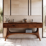 Theron Sculpted Solid Wood Freestanding Bathroom Vanity with Drawers - Timberustic Freestanding Bathroom Vanity with Drawers