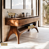 Theron Sculpted Solid Wood Freestanding Bathroom Vanity with Drawers - Timberustic Freestanding Bathroom Vanity with Drawers