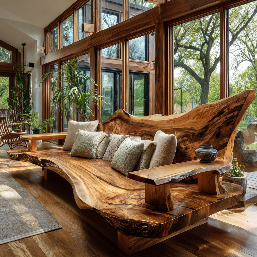 Thervan Live Edge Solid Wood Sofa - Timberustic Sofa