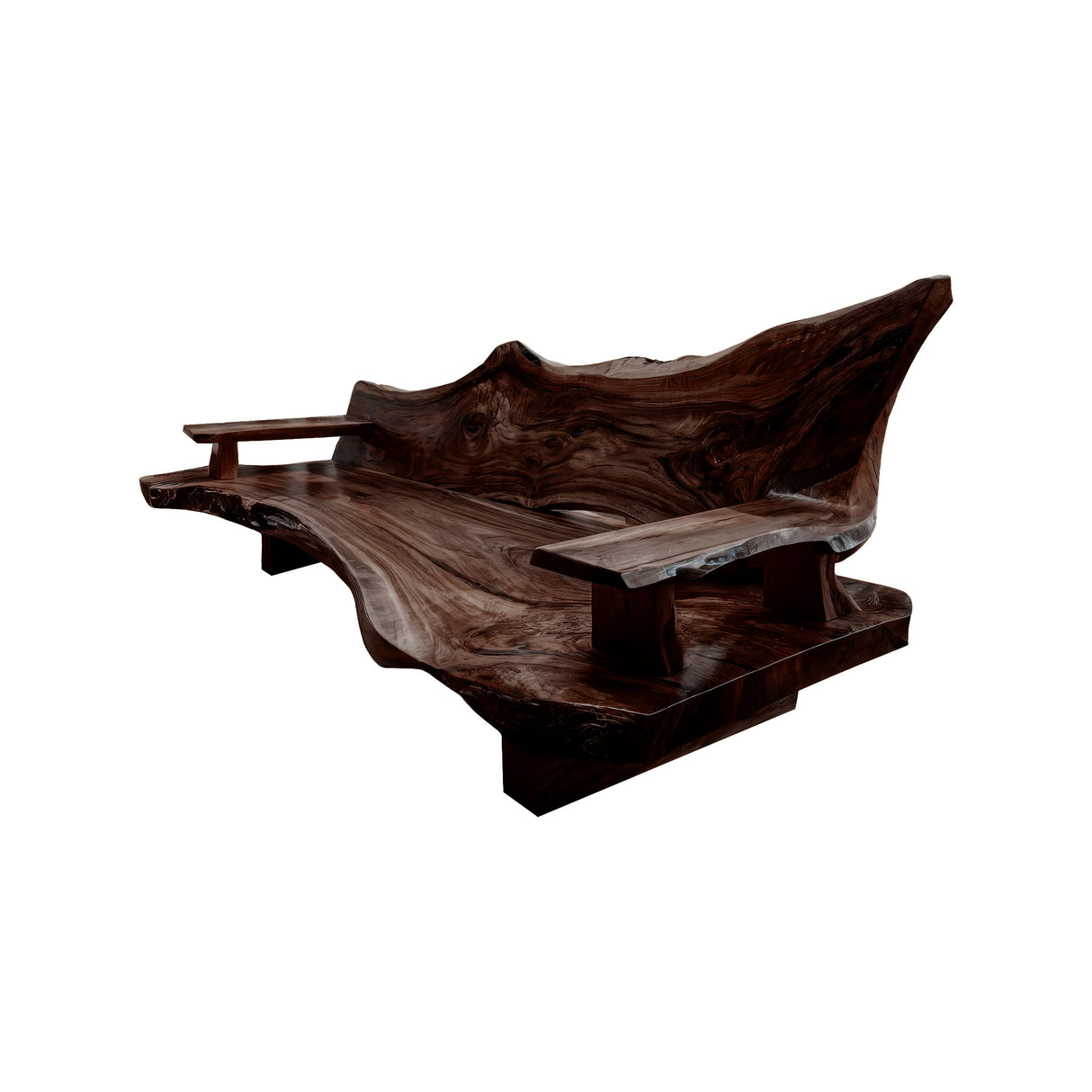 Thervan Live Edge Solid Wood Sofa Dark Walnut - Timberustic Sofa