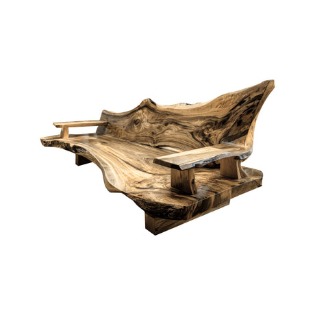 Thervan Live Edge Solid Wood Sofa Natural Oak - Timberustic Sofa