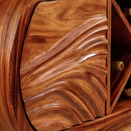 Theryn Handcrafted Solid Wood Bar Cabinet