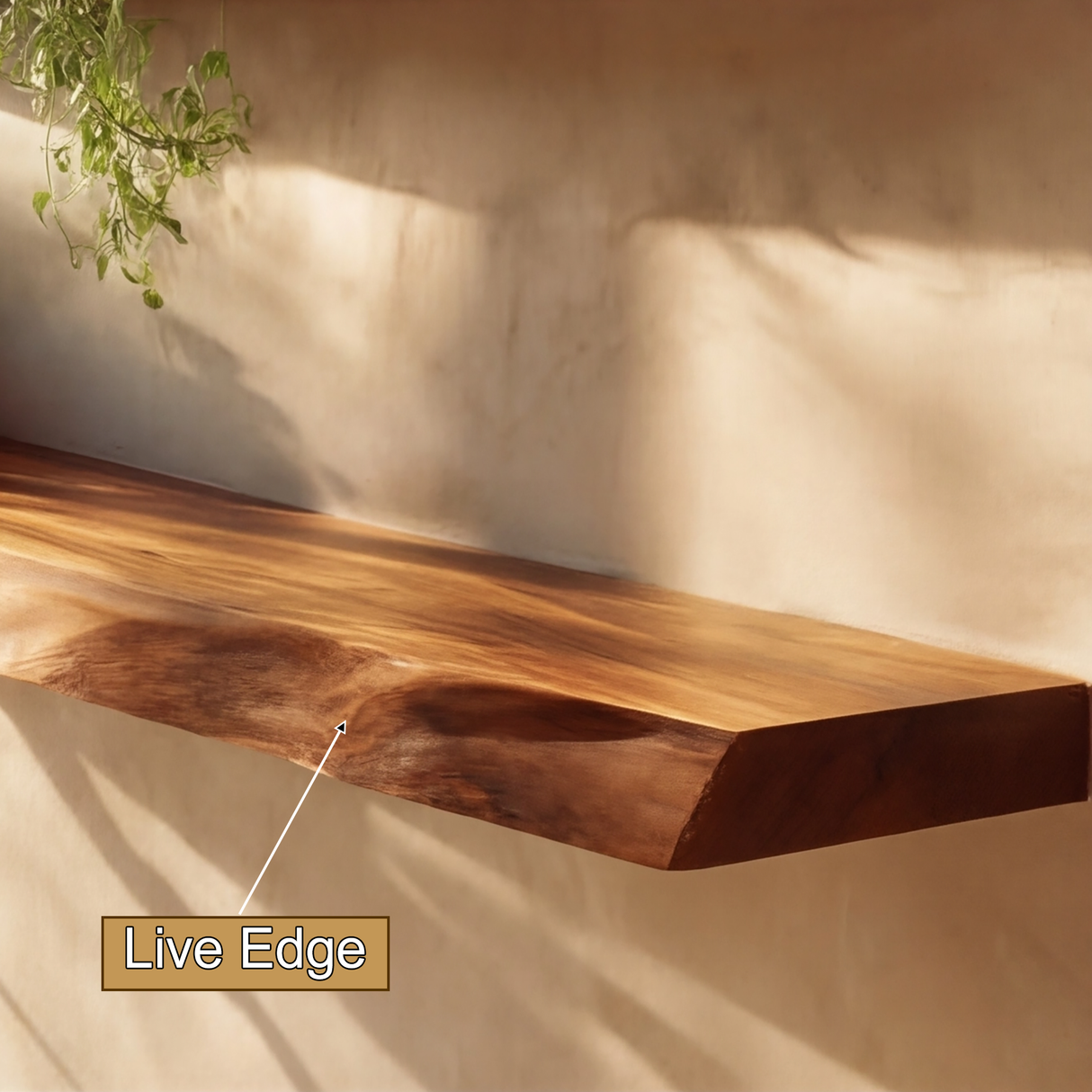 Theryn Live Edge Solid Wood Floating Shelf SPA401456 - Timberustic Floating Shelf