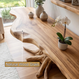 Theryn Sculpted Solid Wood Console Table with Shelves - Timberustic Console Table with Shelves