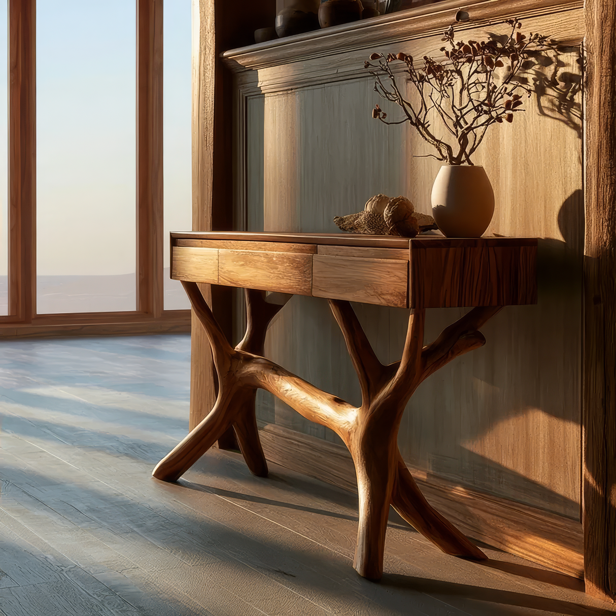 Theryndel Sculpted Solid Wood Console Table SPA332234