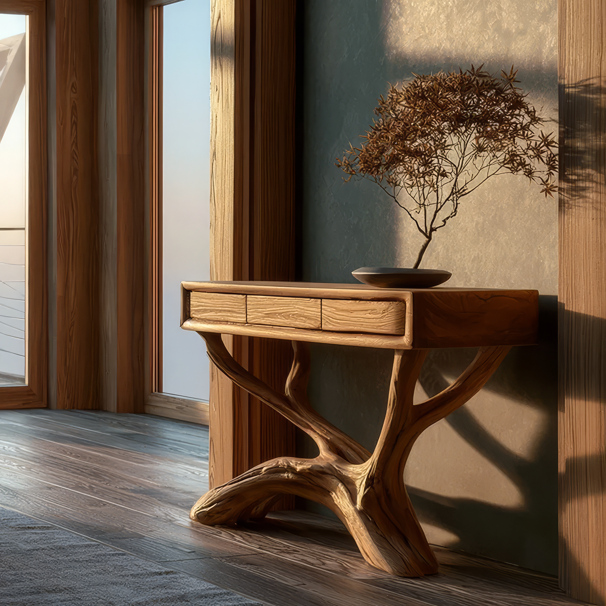 Therynvale Sculpted Solid Wood Console Table SPA584513