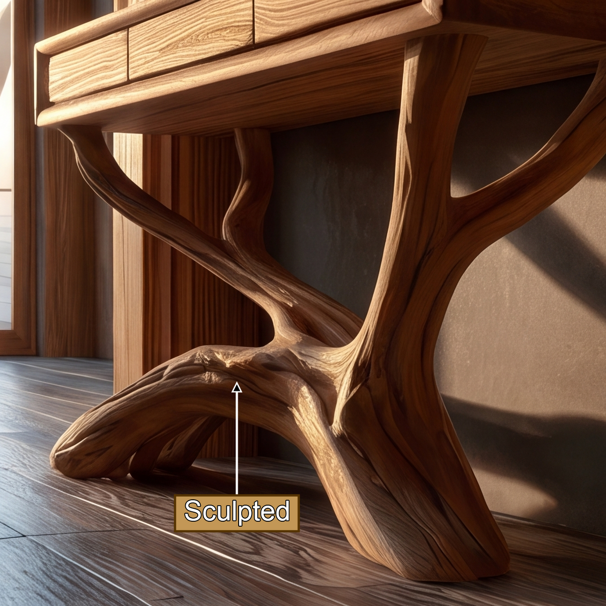 Therynvale Sculpted Solid Wood Console Table SPA584513