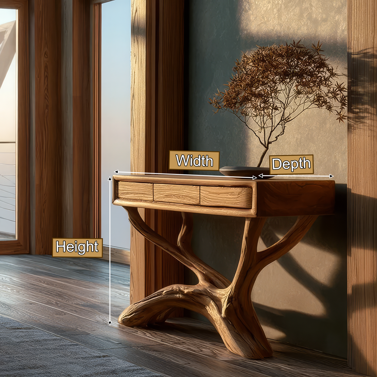 Therynvale Sculpted Solid Wood Console Table SPA584513