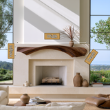 Thornvale Handcrafted Live Edge Solid Wood Fireplace Mantel Shelf SPA092941
