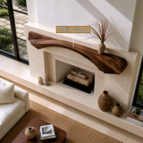 Thornvale Handcrafted Live Edge Solid Wood Fireplace Mantel Shelf SPA092941