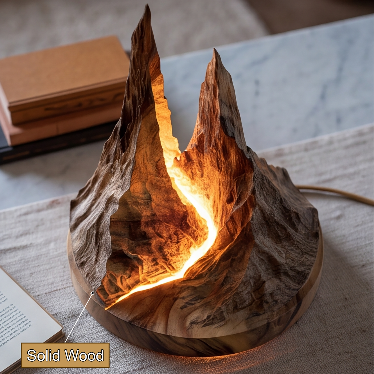 Thornvale Sculpted Mountain Table Lamp - Timberustic Table Lamp
