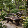 Thornvale Sculpted Solid Wood Outdoor Bench Dark Walnut - Timberustic Bench
